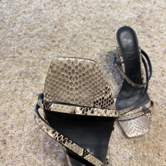 Alias Mae Women’s Mollie Heels Snakeskin Size 36 Open Toe Strappy Sandals - Picture 7 of 12
